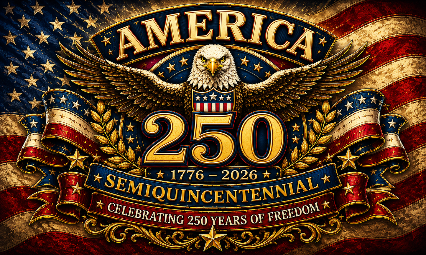 America 250 Semiquincentennial Double Sided Patriotic Eagle Flag