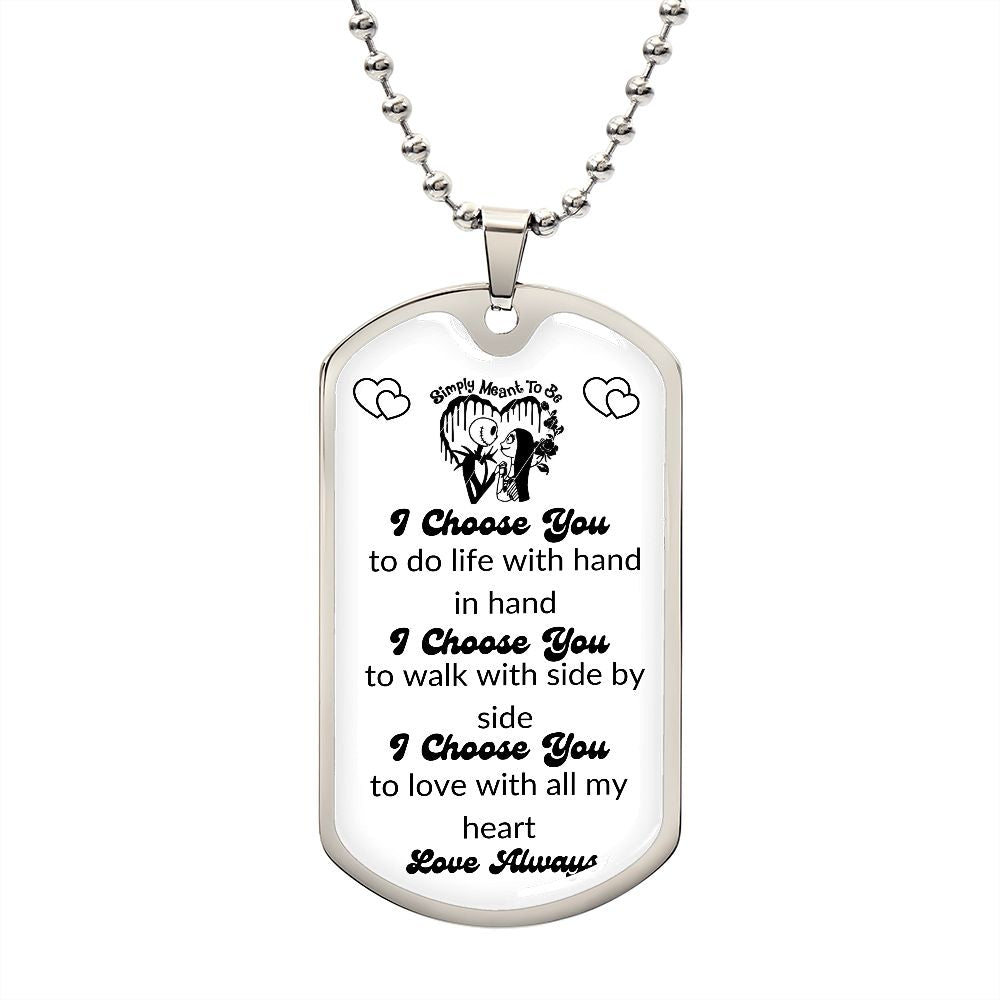 I Choose you Jack and Sally dog tag