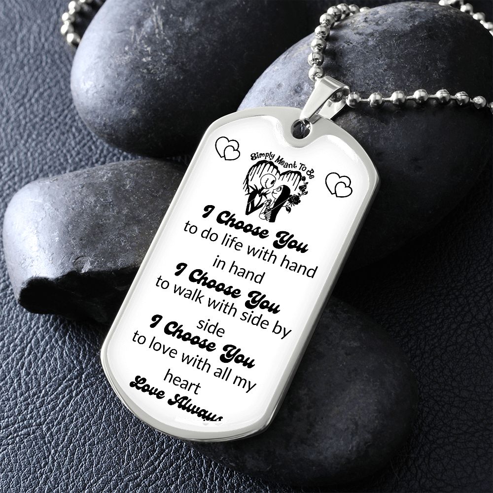 I Choose you Jack and Sally dog tag
