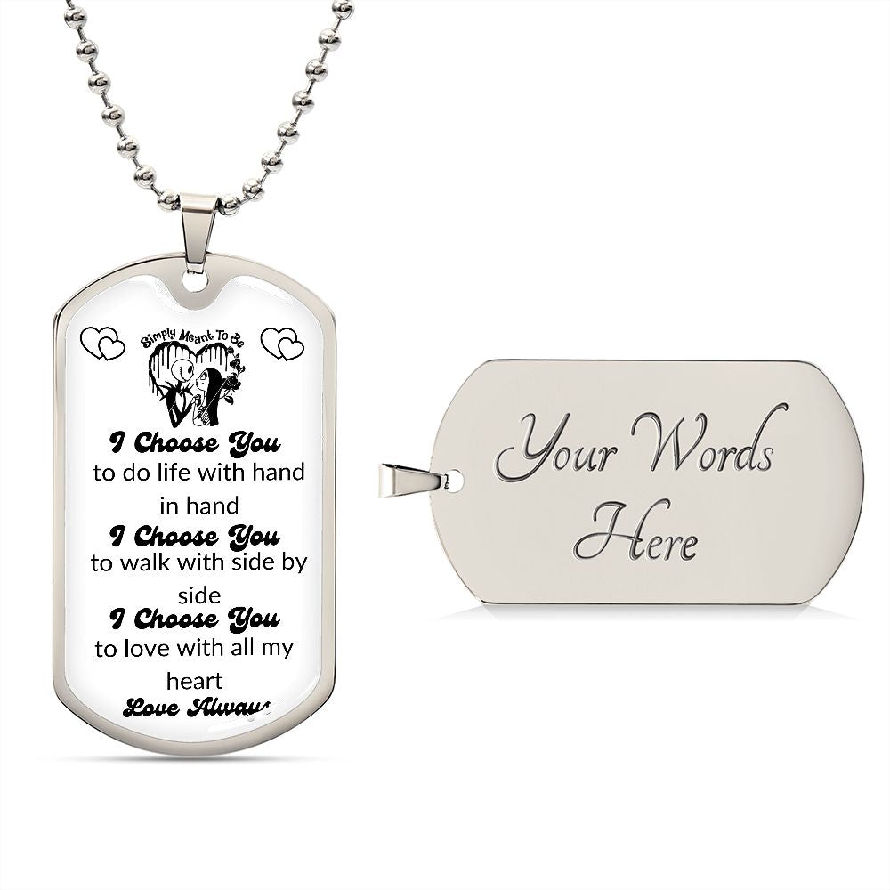 I Choose you Jack and Sally dog tag