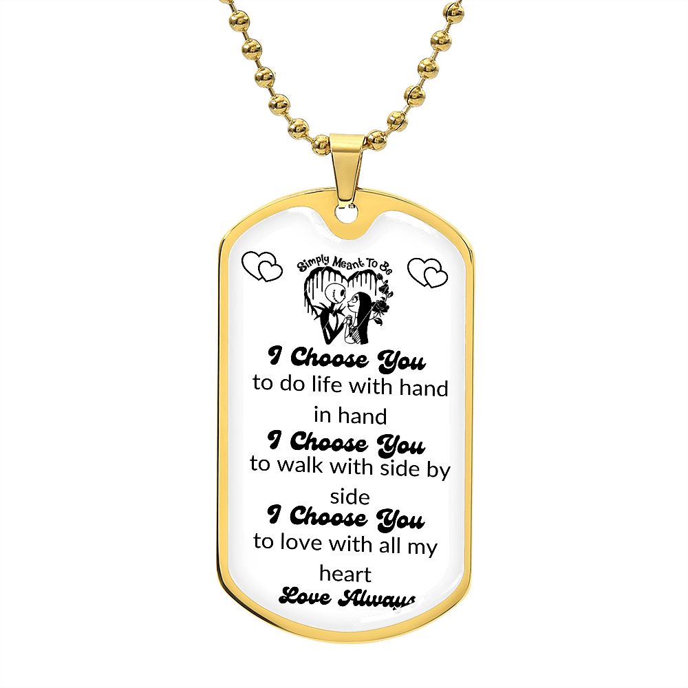 I Choose you Jack and Sally dog tag