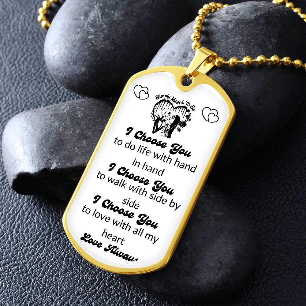 I Choose you Jack and Sally dog tag