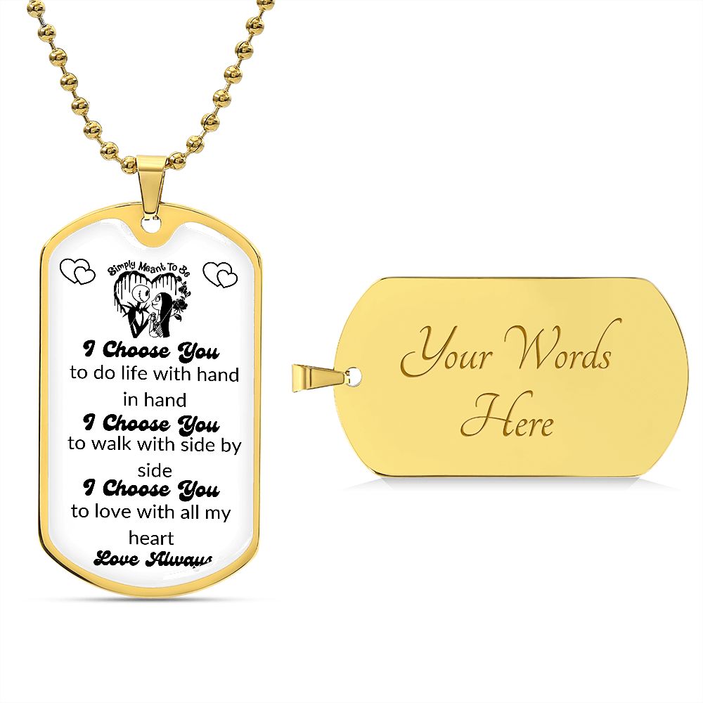 I Choose you Jack and Sally dog tag