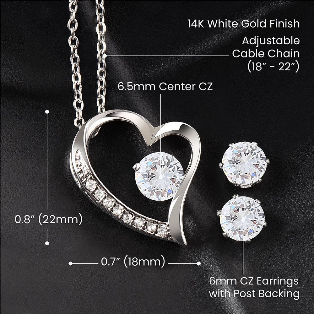 To My Wife Forever Love Earrings & Necklace Set
