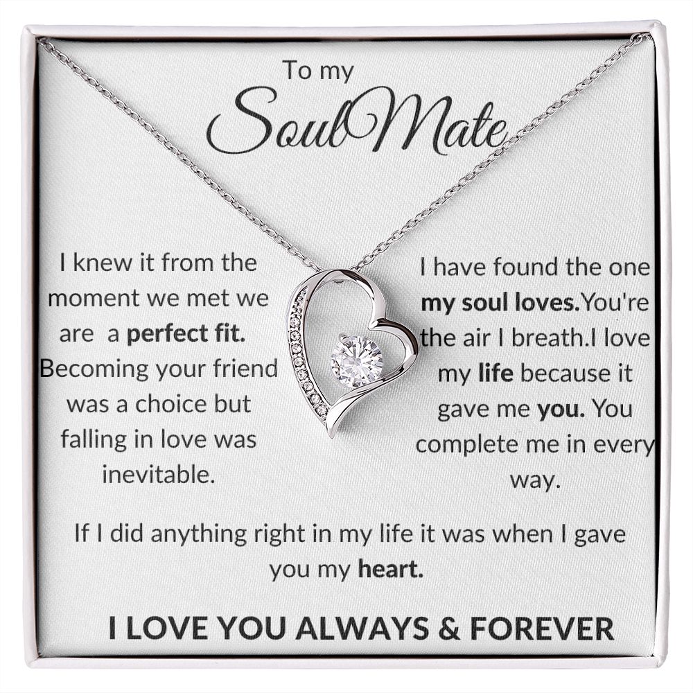 To My Soulmate Forever Love Necklace