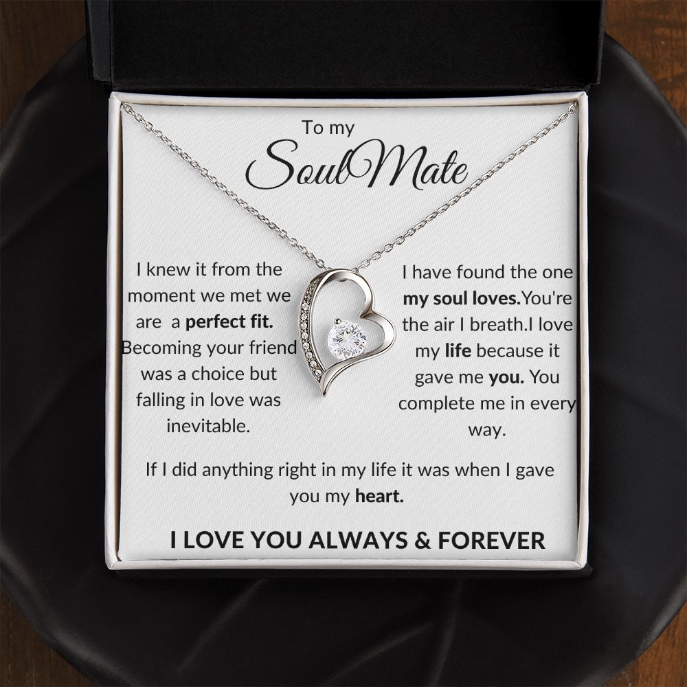 To My Soulmate Forever Love Necklace
