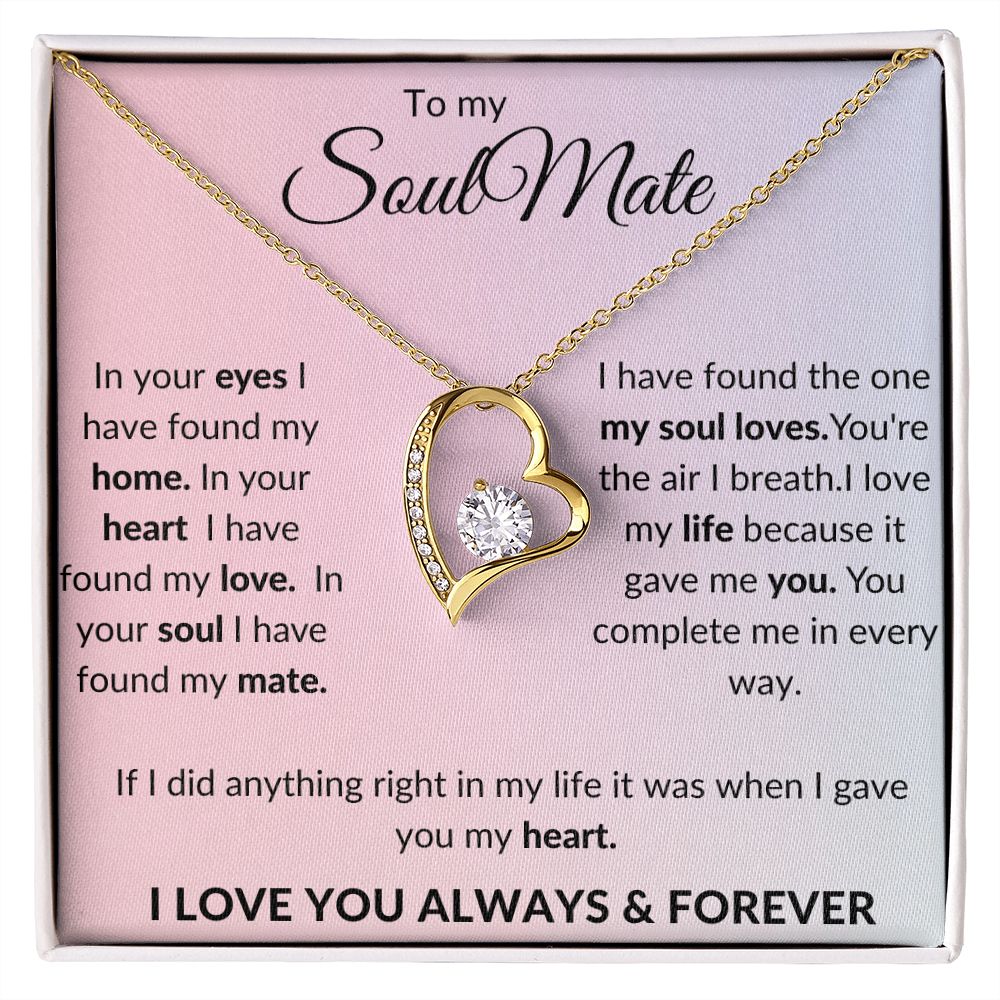 To My Soulmate Forever Love Necklace