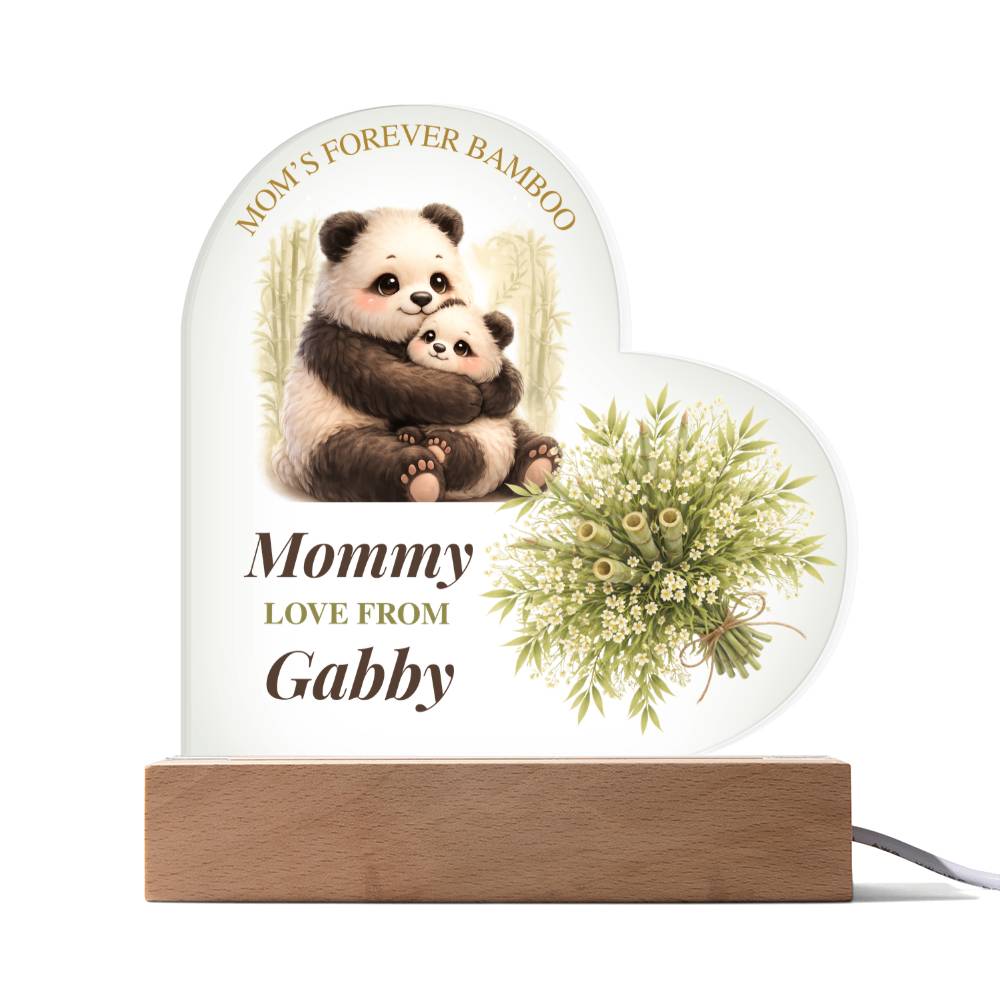 Custom Family Mothers Day Heart LED Plaque