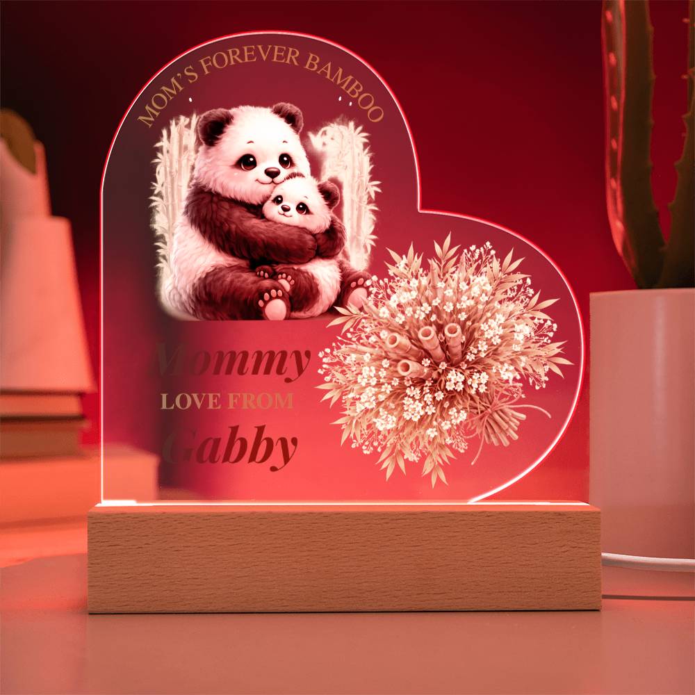 Custom Family Mothers Day Heart LED Plaque