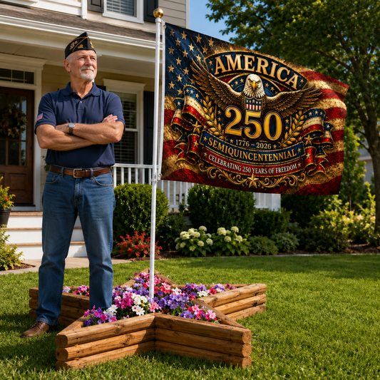 America 250 Semiquincentennial Double Sided Patriotic Eagle Flag