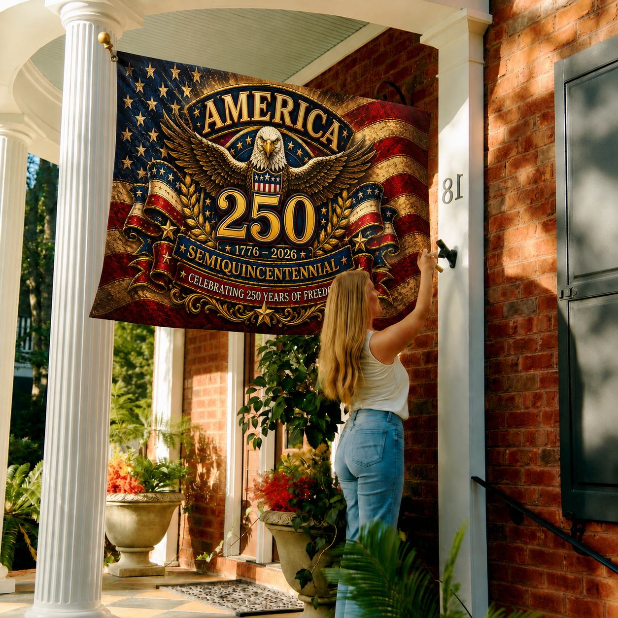 America 250 Semiquincentennial Double Sided Patriotic Eagle Flag