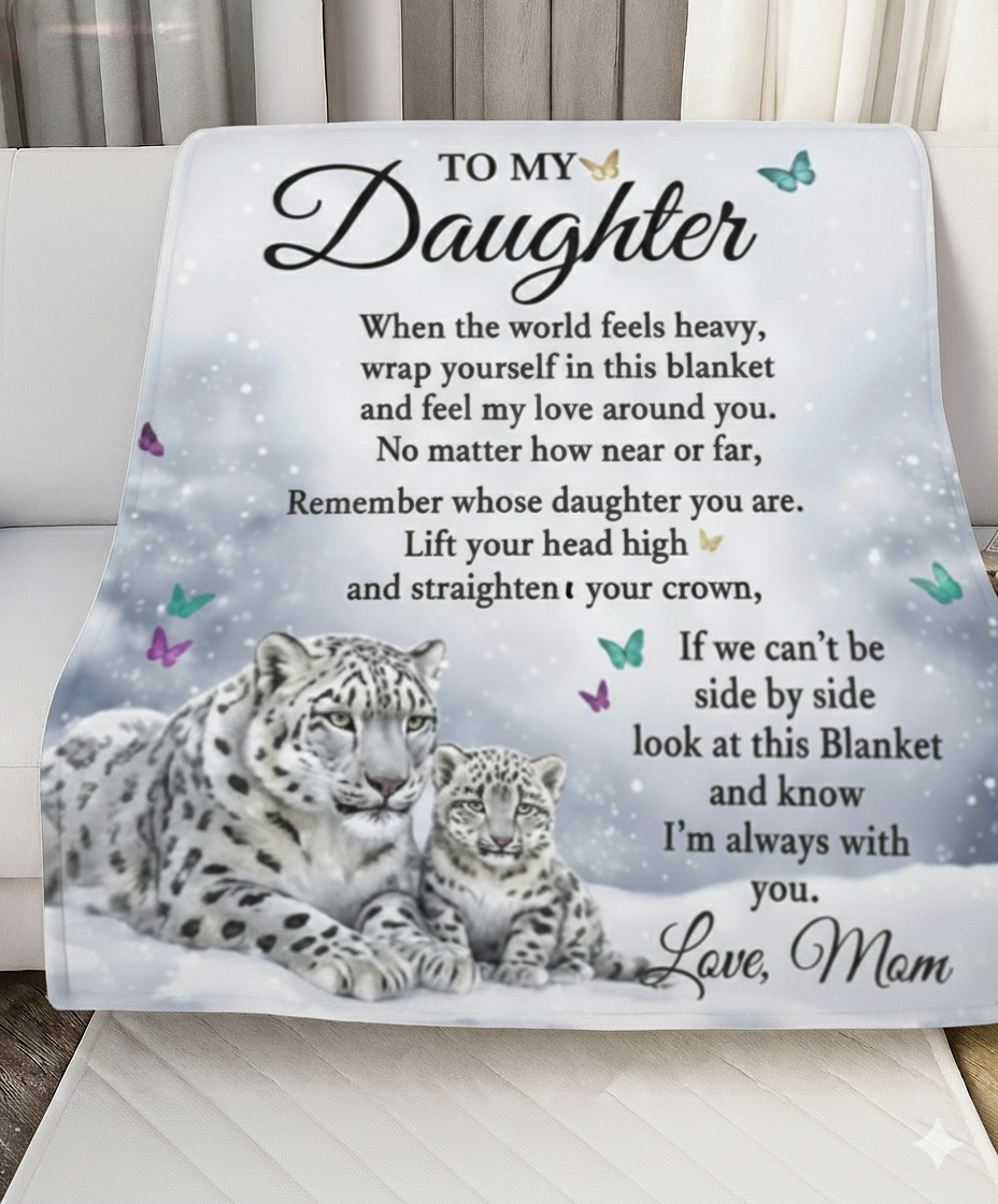 Sentimental Snow Leopard Blanket – Daughter’s Daily Hug