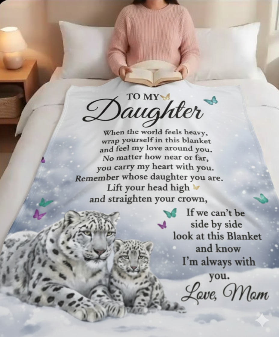 Sentimental Snow Leopard Blanket – Daughter’s Daily Hug
