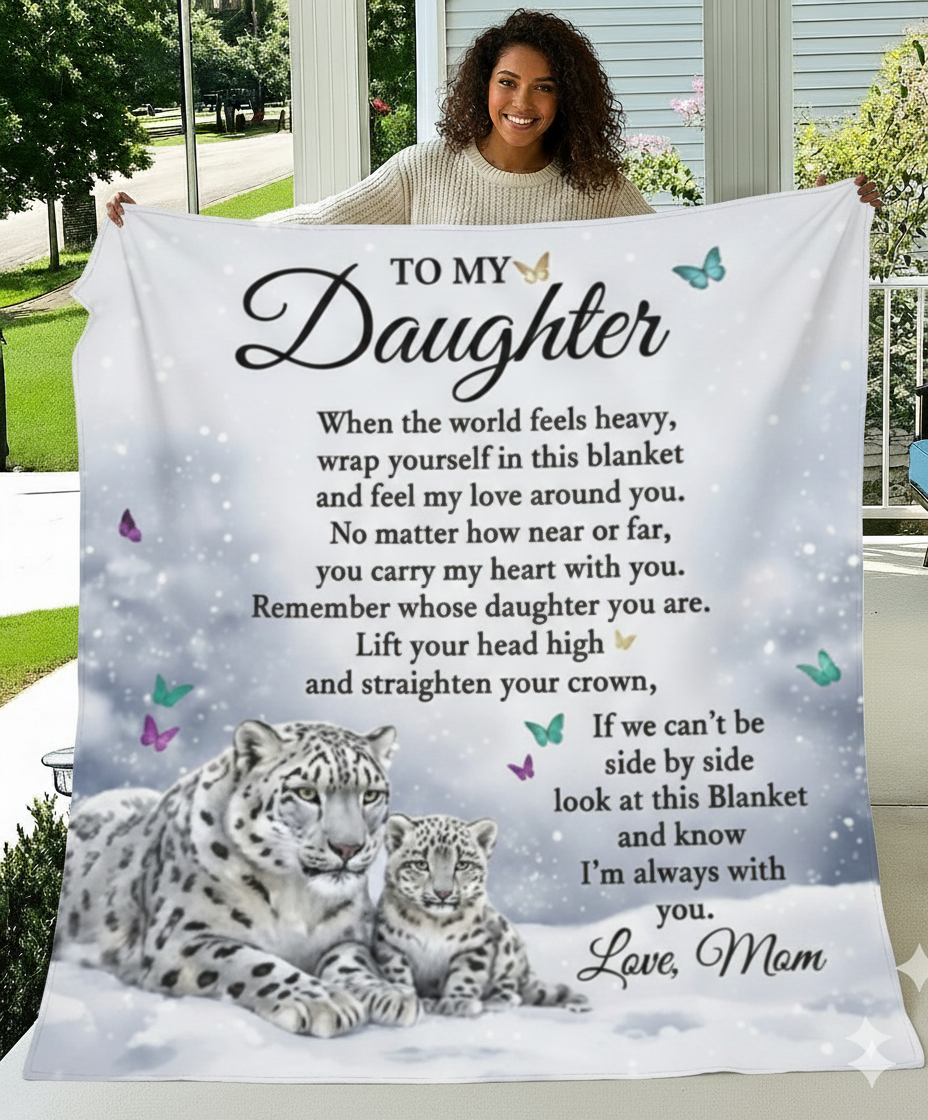 Sentimental Snow Leopard Blanket – Daughter’s Daily Hug