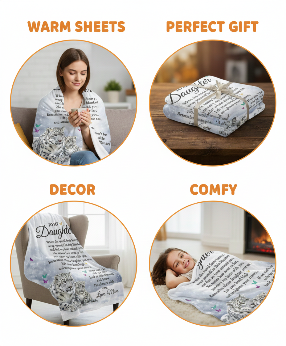 Sentimental Snow Leopard Blanket – Daughter’s Daily Hug