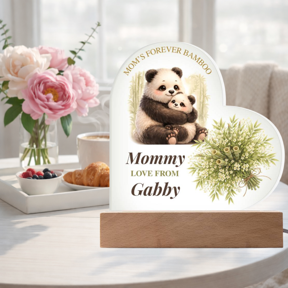 Custom Family Mothers Day Heart LED Plaque