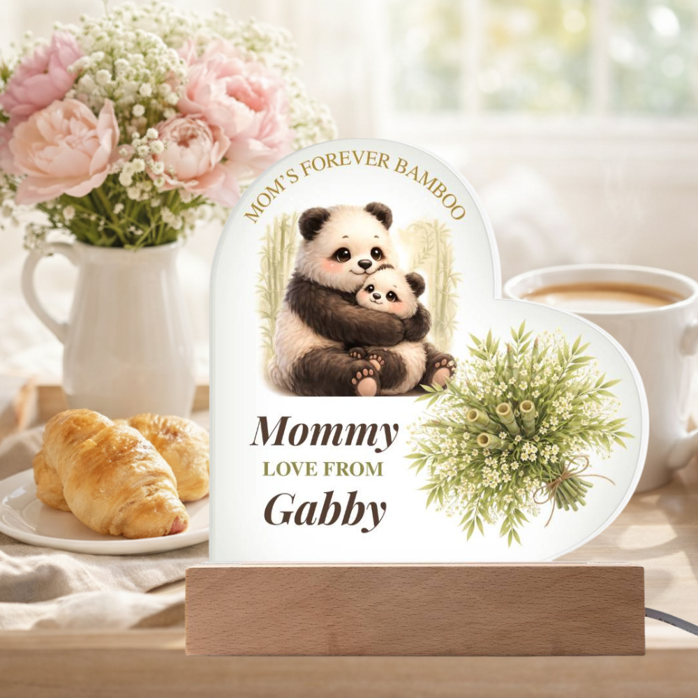 Custom Family Mothers Day Heart LED Plaque