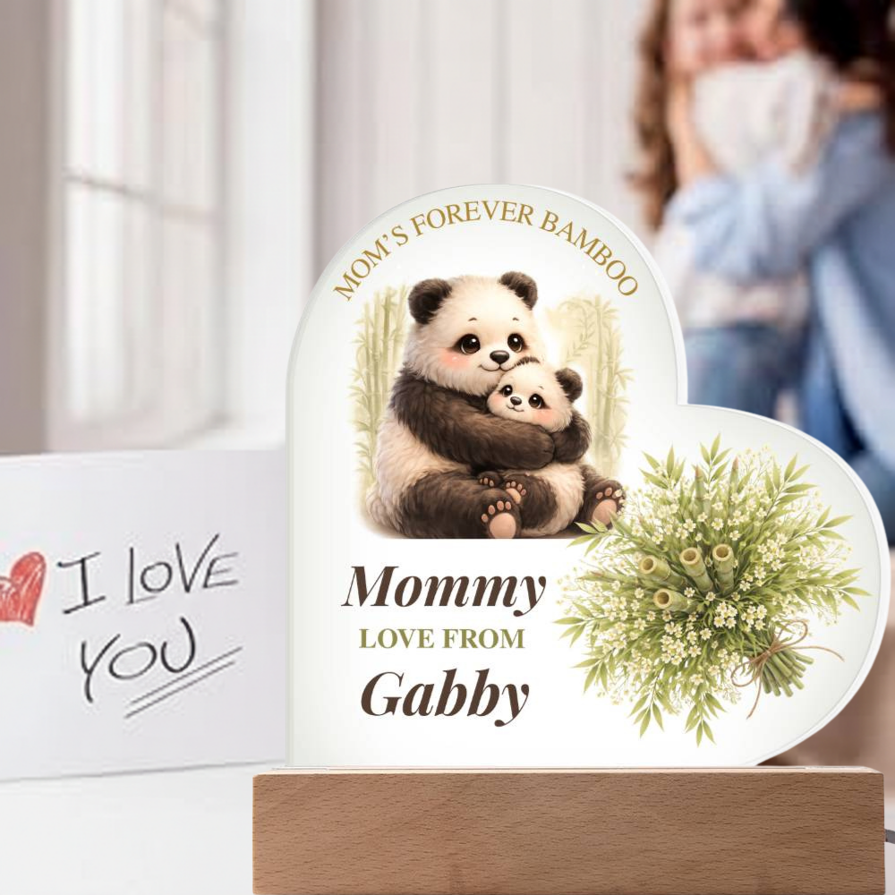 Custom Family Mothers Day Heart LED Plaque