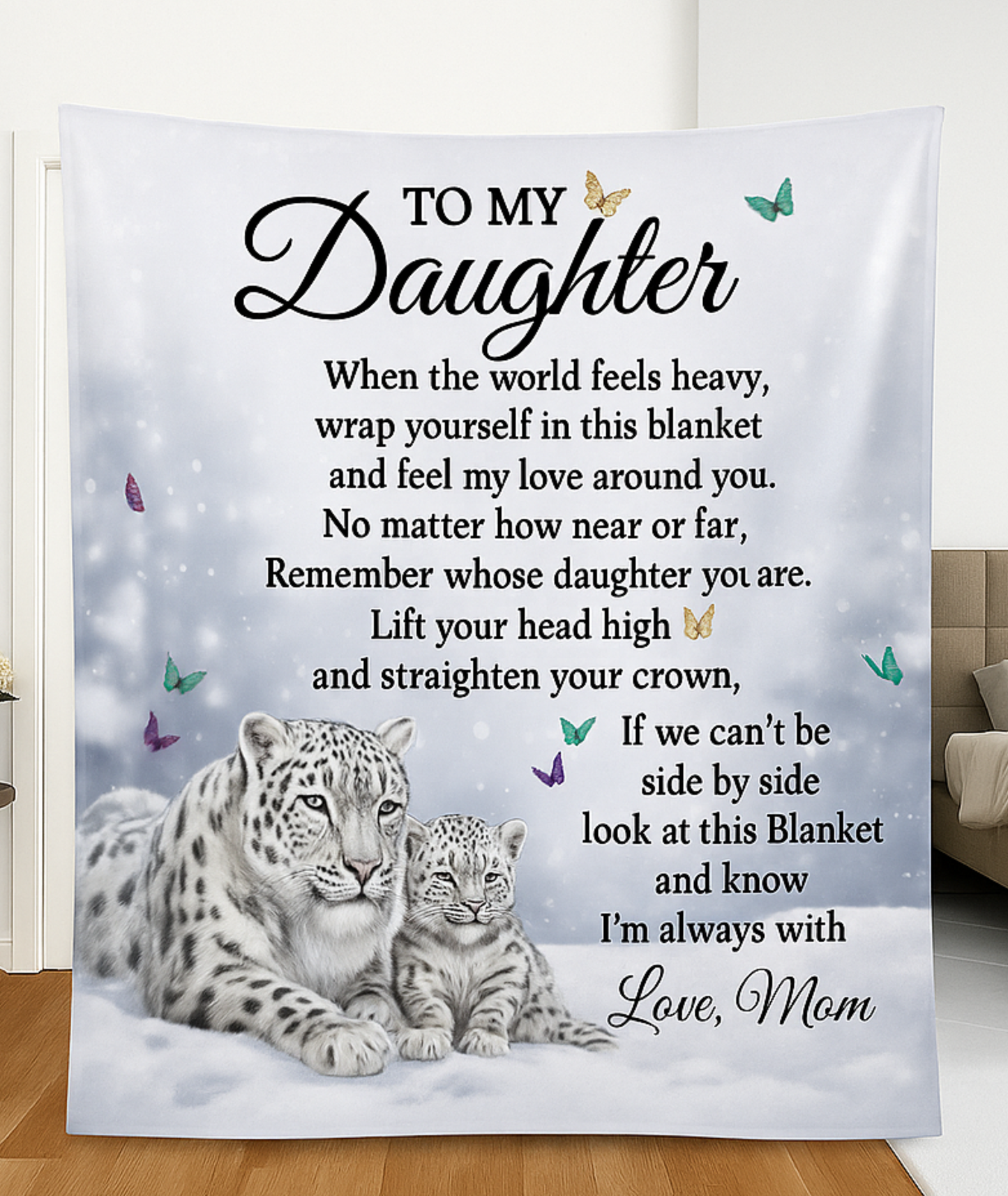 Sentimental Snow Leopard Blanket – Daughter’s Daily Hug