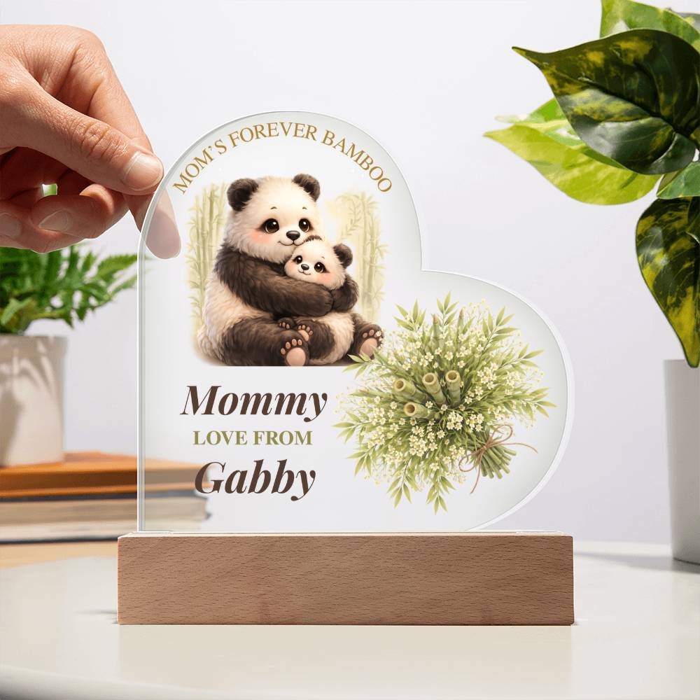 Custom Family Mothers Day Heart LED Plaque
