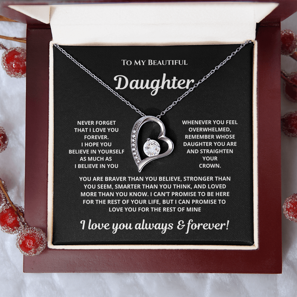FOREVER LOVE NECKLACE BLACK BACKGROUND