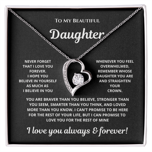 FOREVER LOVE NECKLACE BLACK BACKGROUND