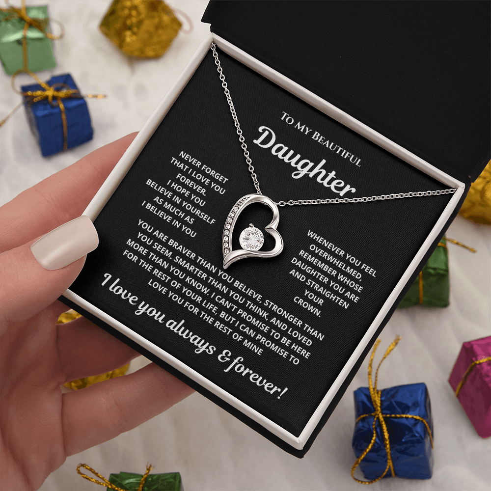 FOREVER LOVE NECKLACE BLACK BACKGROUND