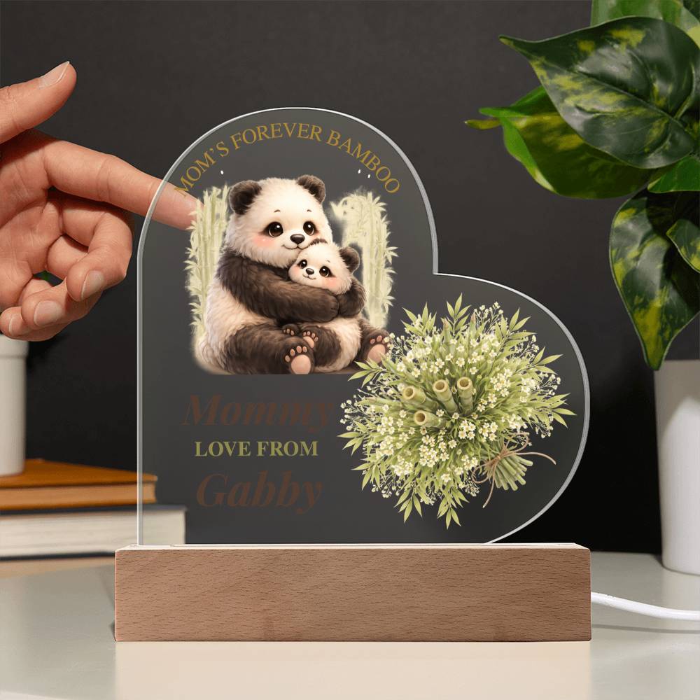 Custom Family Mothers Day Heart LED Plaque