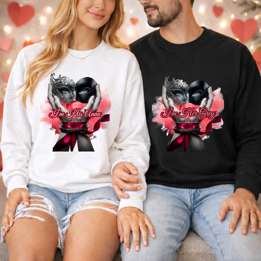 Romantic Couple Sweatshirts Inspired By Fifty Shades Love
