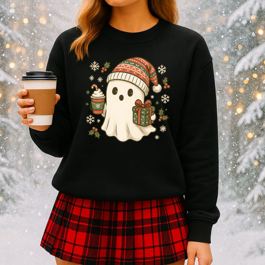 Boo-liday Cheer Sweatshirt – Cozy Christmas Ghost Gift They'll Wear Every Year