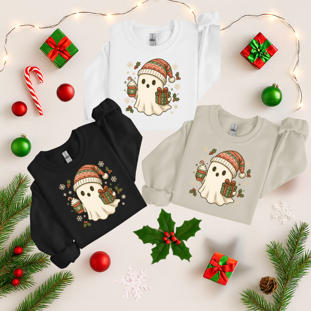 Boo-liday Cheer Sweatshirt – Cozy Christmas Ghost Gift They'll Wear Every Year
