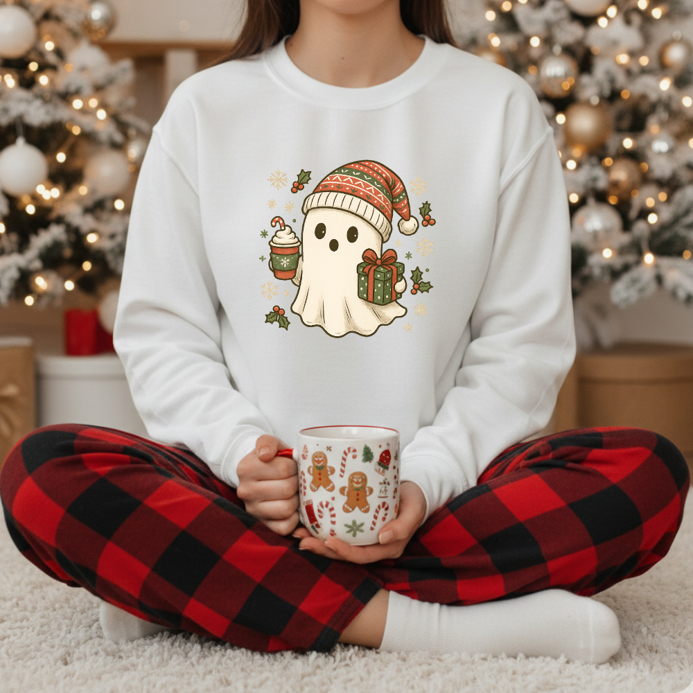 Boo-liday Cheer Sweatshirt – Cozy Christmas Ghost Gift They'll Wear Every Year