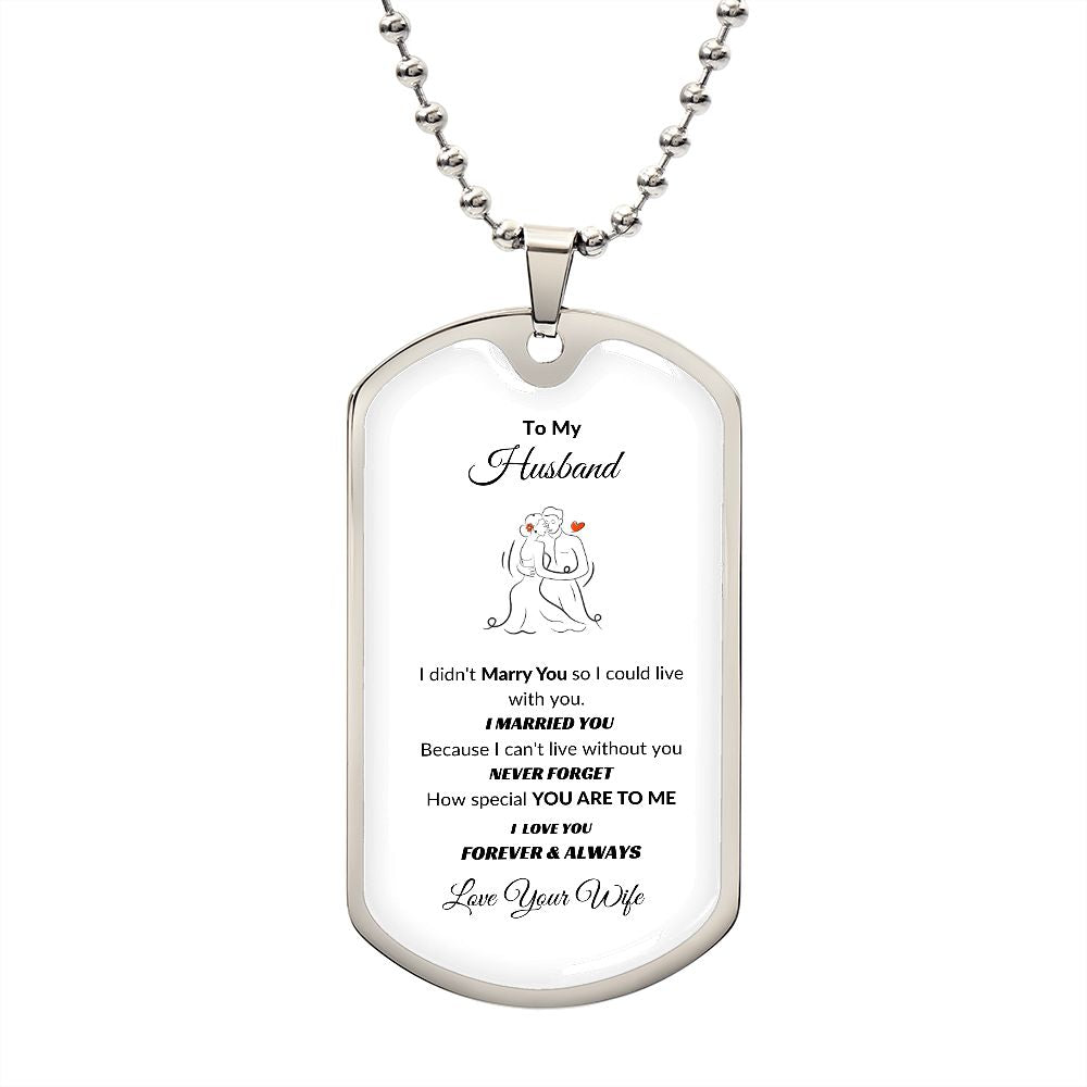 To My Husband Dog Tag