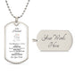 To My Husband Dog Tag