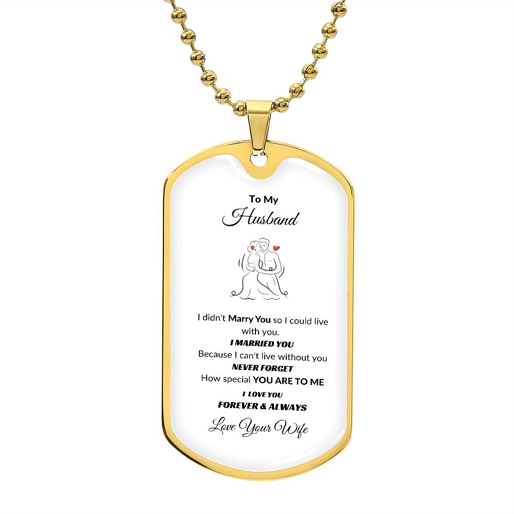 To My Husband Dog Tag